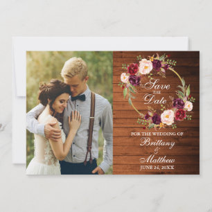 Reserve A Data Watercolor Burgundy Floral Wreath Russe Wood