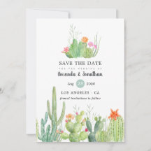 Watercolor Cactus Wedding Photo