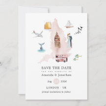 Watercolor England United Kingdom Wedding
