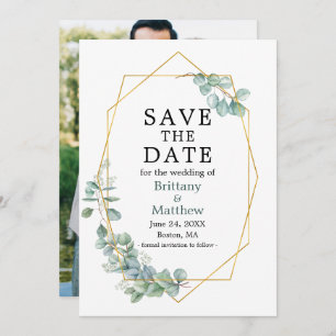 Reserve A Data Watercolor Eucalyptus Greenery Geo Frame Photo Sav