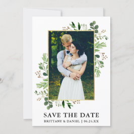 Reserve A Data Watercolor Eucalyptus Photo Save The Date Card