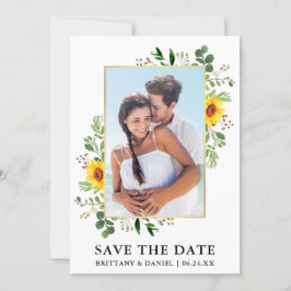 Reserve A Data Watercolor Eucalyptus Sunflower Save The Date Card