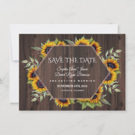 Reserve A Data Watercolor Girassóis Flores Geométricas Casamento