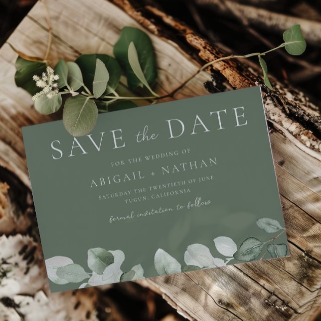 Reserve A Data Watercolor Greenery Wedding (Criador carregado)