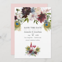 Reserve A Data Watercolor Marsala e Blush Floral Weds Save T
