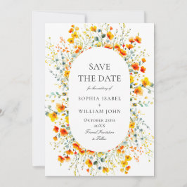 Reserve A Data Watercolor Meadow Wildflower Wedding Código QR