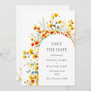 Reserve A Data Watercolor Meadow Wildflower Wedding Código QR