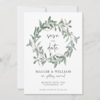 Watercolor Olive Branches Casamento Salvar A Data