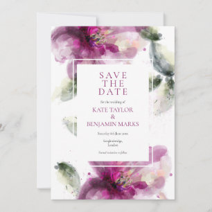 Reserve A Data Watercolor Pink Lily Floral Salvar a Placa de Data