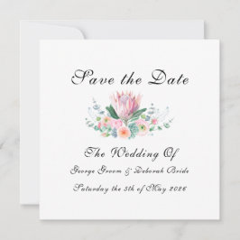 Reserve A Data Watercolor Protea Save The Date Card