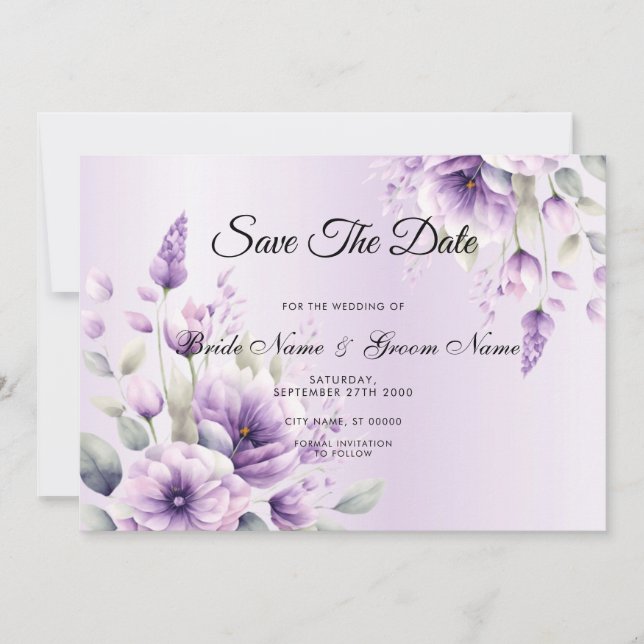 Reserve A Data Watercolor Purple Floral Salvar Data (Frente)