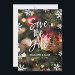 Reserve A Data Watercolor Snowflakes Christmas Winter Wedding<br><div class="desc">Easily personalize these winter wedding save the date cards inspired by a decorated Christmas tree and snowflakes.</div>