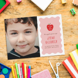 Reserve A Data Wavy Apple Preschool Photo Graduation Announcement
