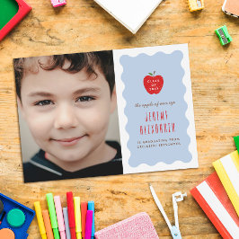 Reserve A Data Wavy Apple Preschool Photo Graduation Announcement