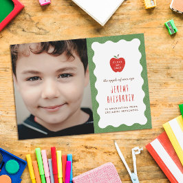 Reserve A Data Wavy Apple Preschool Photo Graduation Announcement