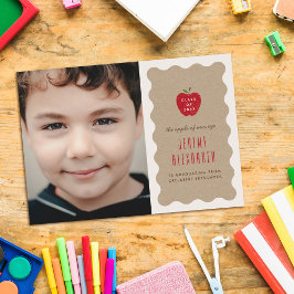 Reserve A Data Wavy Apple Preschool Photo Graduation Announcement