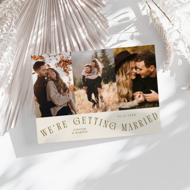 Reserve A Data We're Getting Married Multi Photo Cream (Criador carregado)