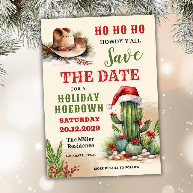 Reserve A Data Western Holiday Hoedown, Festa de Santa Hat Cowboy (Criador carregado)