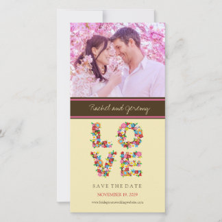 Reserve A Data Whimsical Colorful LOVE Spring Flowers Bloom Foto