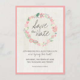 Reserve A Data Whimsical Floral Save the Date Wedcard Card