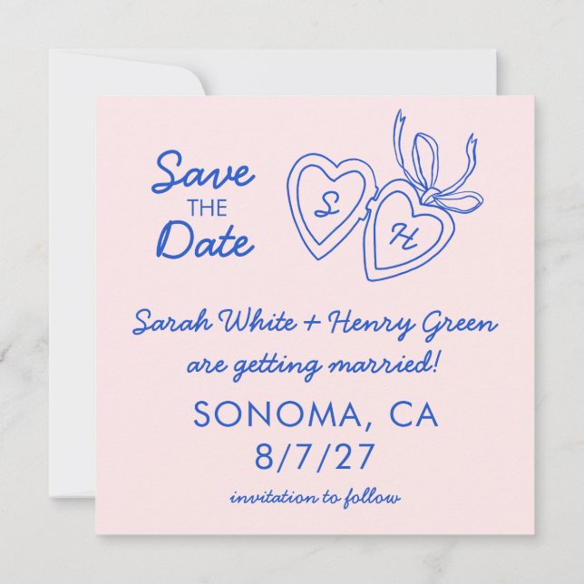 Reserve A Data Whimsical Heart Locket Doodle Sketch Modern CUSTOM (Verso)