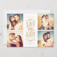 Whimsical Mod 4-Photo Salve A Data | Amarelo