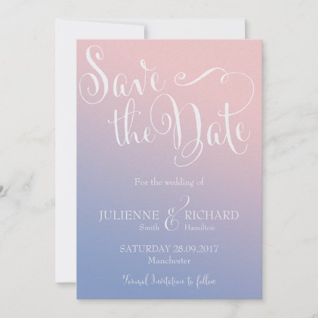 Reserve A Data Whimsical Ombre Fairytale Wedding Salvar Data (Frente)