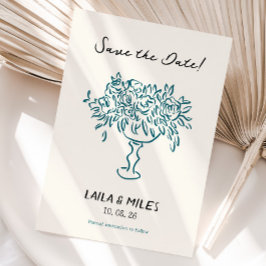 Reserve A Data Whimsical Save the date flowers wedding card 