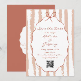 Reserve A Data Whimsical Stripes Handwritten Painted Wedding