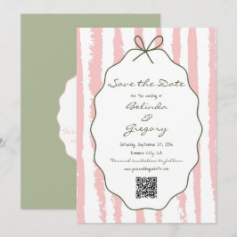 Reserve A Data Whimsical Stripes Handwritten Painted Wedding