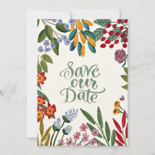 Reserve A Data Whimsical Watercolor Floral Salvar A Placa Date