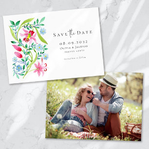 Reserve A Data Whimsical Watercolor Flores Selvagens Scripts Casa
