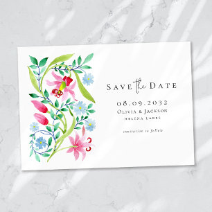 Reserve A Data Whimsical Watercolor Flores Selvagens Scripts Casa
