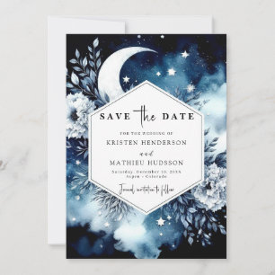 Reserve A Data Whimsical Watercolor Monlit Wedding