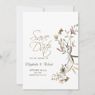 Reserve A Data Whimsical Watercolor Wildflower Save Date