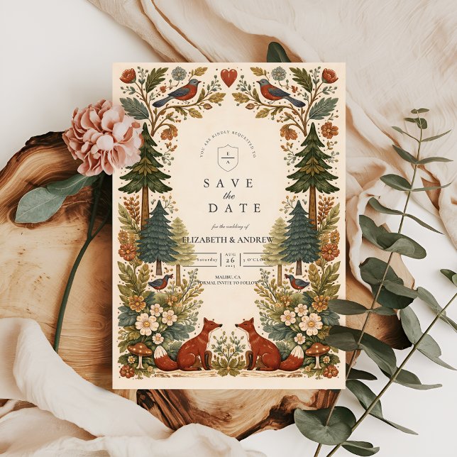 Reserve A Data Whimsical Woodland Forest Wedding (Criador carregado)