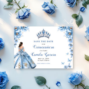 Reserve A Data Whimsso Floral Dusty Azul Tiara Quinceañera