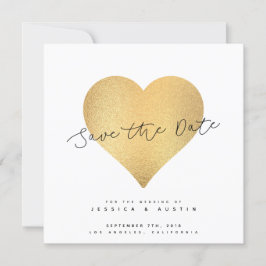Reserve A Data Whimsy Faux Dourado Heart Salvar a Data