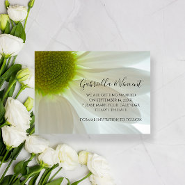 Reserve A Data White Daisy Petals Casamento Salve a Data