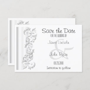 Reserve A Data White Floral Save the Date Design