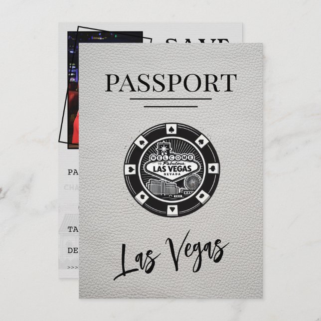 Reserve A Data White Las Vegas Passaporte Salvar A Data (Frente/Verso)