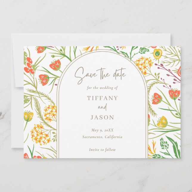 Reserve A Data Wildflower Boho Wedding (Frente)