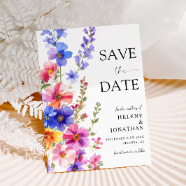 Reserve A Data Wildflower Elegant Boho Rustic Garden Wedding
