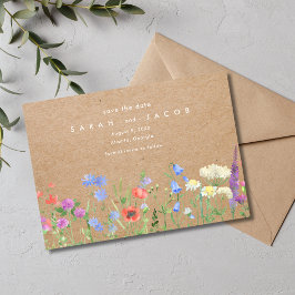 Reserve A Data Wildflower Kraft Paper Casamento Russo