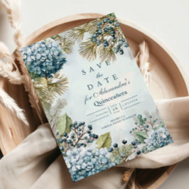 Reserve A Data Winter Blue Floral Quinceañera