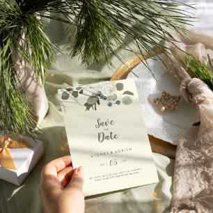 Reserve A Data Winter Floral   Casamento De Marfim Exceto Data