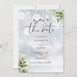 Reserve A Data Winter Greenery Floral Código QR Casamento