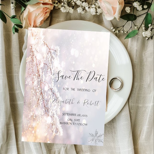 Reserve A Data Winter Wonderland Branches Greenery Salvar Data (Criador carregado)