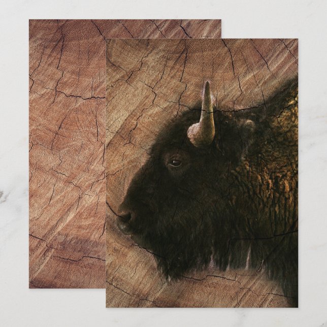Reserve A Data Wood Bison Buffalo (Frente/Verso)