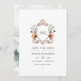Reserve A Data Woodland Laurel Crest Monograma Foto de Casamento